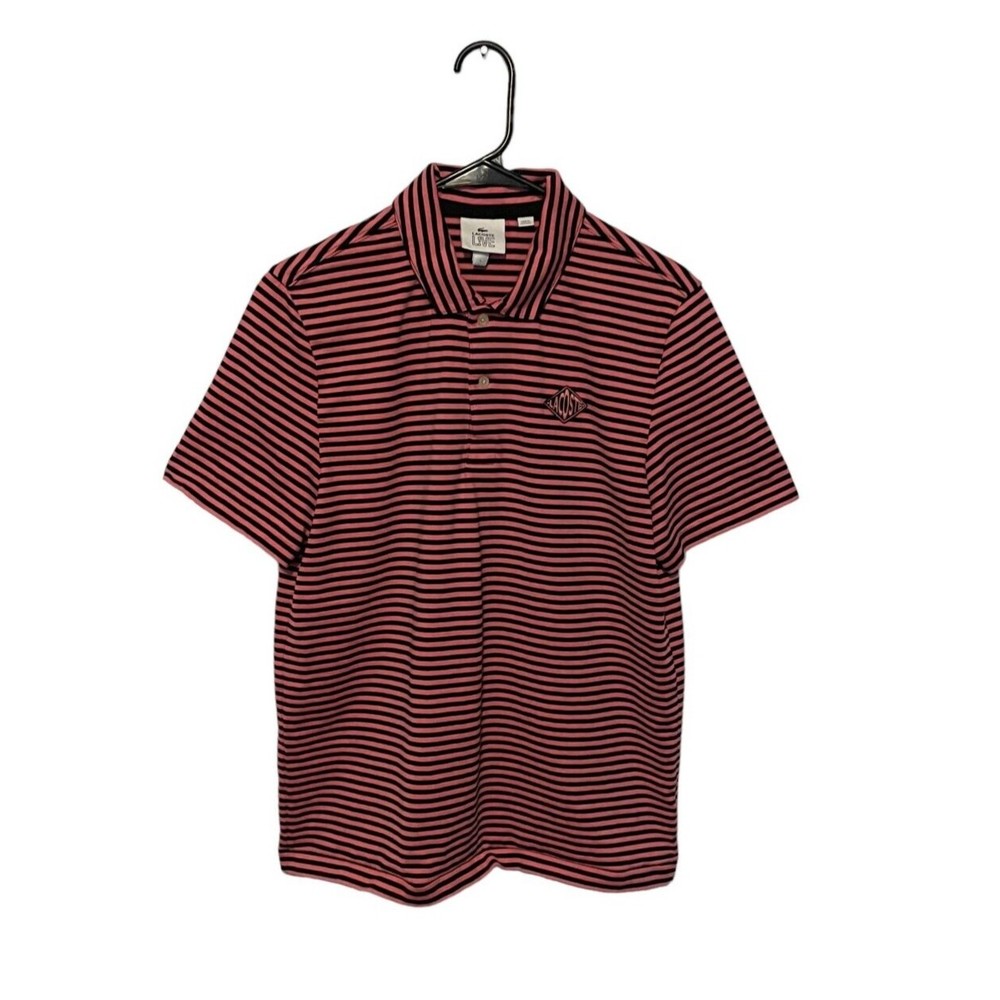 Lacoste Live Red and Black Striped Polo